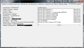 COS System Editor screenshot 5