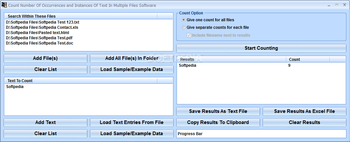 Count Number Of Occurrences and Instances Of Text In Multiple Files Software screenshot