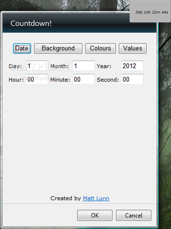 Countdown! Vista Gadget screenshot 2