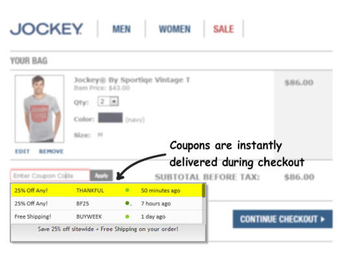 Coupons at Checkout for Internet Explorer screenshot