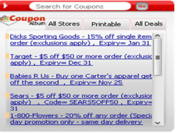 Coupons Gadget screenshot