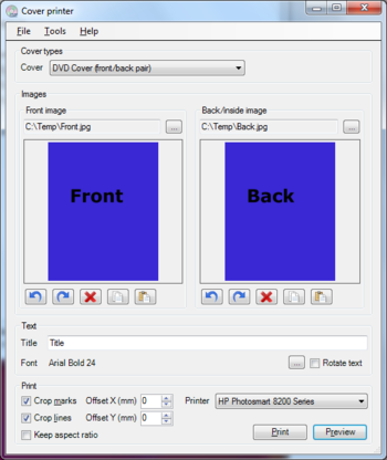 Cover Printer screenshot 2