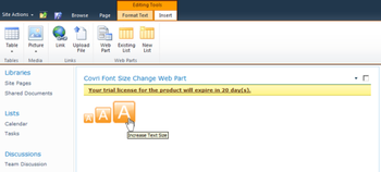 Covri Font Size Change Web Part screenshot 6