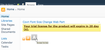 Covri Font Size Change Web Part screenshot 7