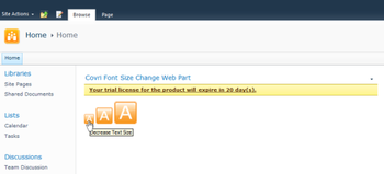 Covri Font Size Change Web Part screenshot 8