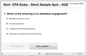 CPA Exam - AUD - Sample Test screenshot