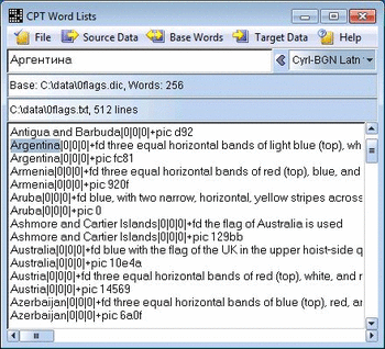 CPT Word Lists screenshot