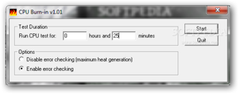CPU Burn-in screenshot