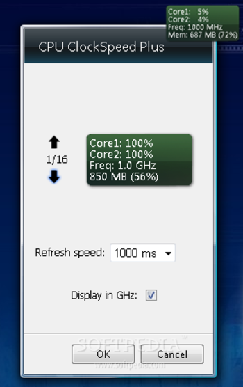 CPU ClockSpeed Plus screenshot 2