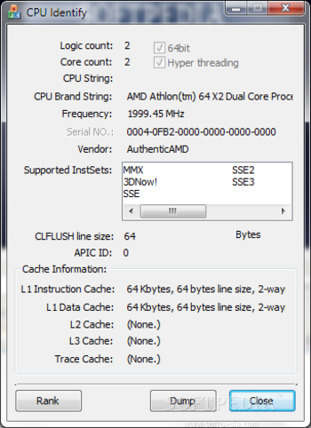 CPU Identify screenshot