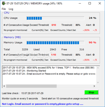 CPU Monitor and Alert screenshot