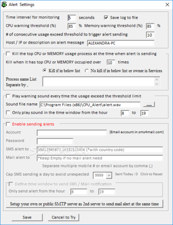 CPU Monitor and Alert screenshot 2