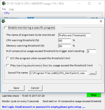 CPU Monitor and Alert screenshot 3