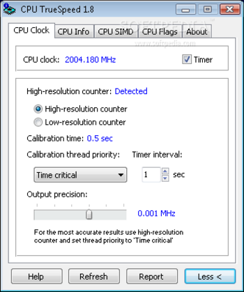 CPU TrueSpeed screenshot
