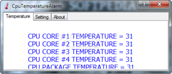 CpuTemperatureAlarm screenshot