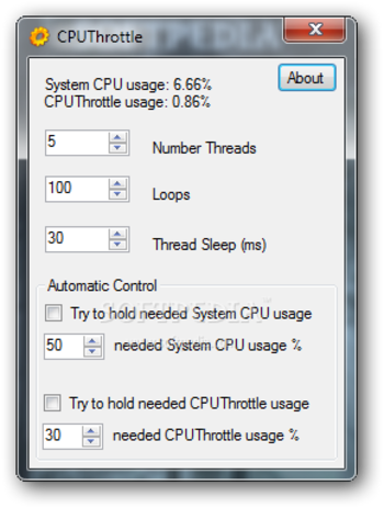 CPUThrottle screenshot