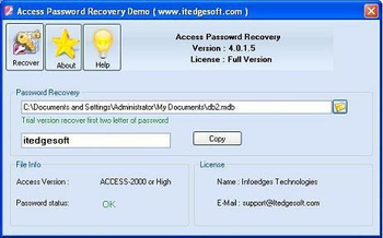 Crack Access Password screenshot