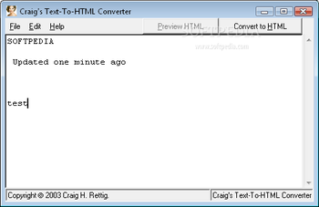 Craig's Text-to-HTML Converter screenshot