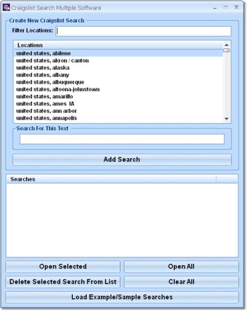 Craigslist Search Multiple Cities Software screenshot