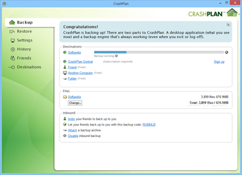 CrashPlan screenshot