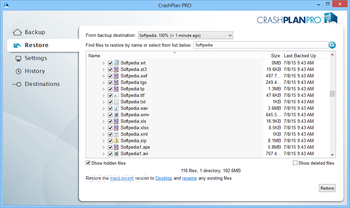 CrashPlan PRO screenshot 2