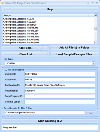 Create ISO Image From Files Software screenshot