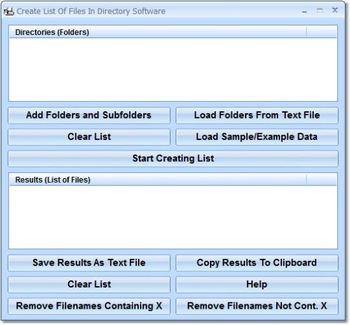 Create List Of Files In Directory Software screenshot