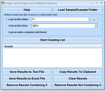 Create List Of Folders and Subfolders Software screenshot