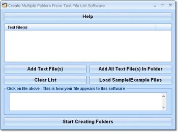 Create Multiple Folders From Text File List Software screenshot