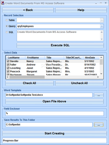 Create Word Documents From MS Access Software screenshot 2