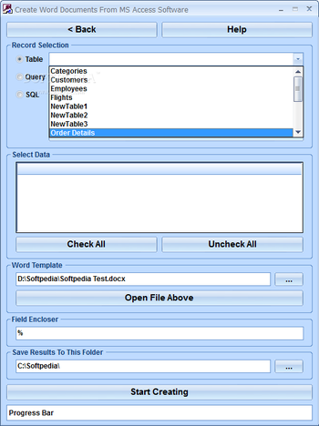 Create Word Documents From MS Access Software screenshot 3