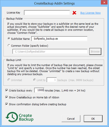 CreateBackup AddIn for Word screenshot 2