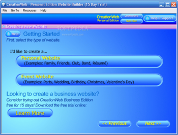 CreationWeb Personal Edition screenshot
