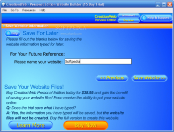 CreationWeb Personal Edition screenshot 2