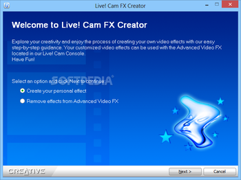 Creative Live! Cam FX Creator screenshot