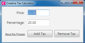 Creative Tax Calculator screenshot