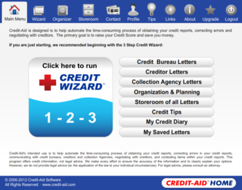 Credit-Aid Home Credit Repair Software screenshot