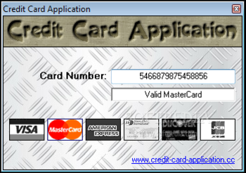 Credit Card Application screenshot