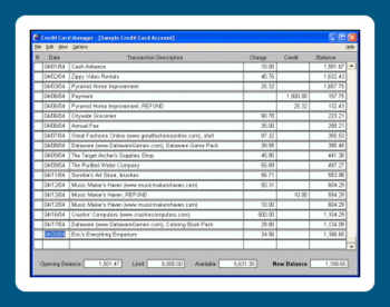 Credit Card Manager screenshot