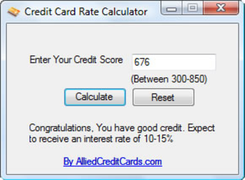 Credit Card Rate Calculator screenshot