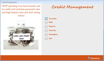 Credit Management Database screenshot