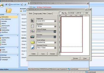 CRM Scanner Plug-in 2010 screenshot