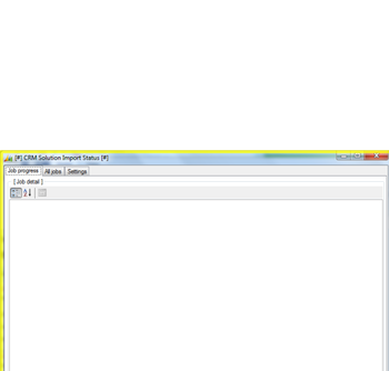 CRM Solution Import Status screenshot