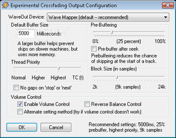 Crossfading Output screenshot