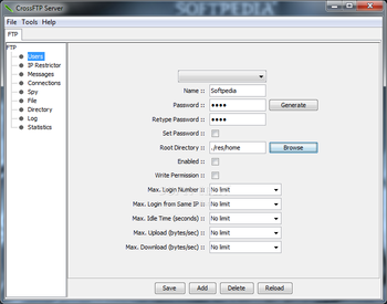 CrossFTP Server screenshot 2