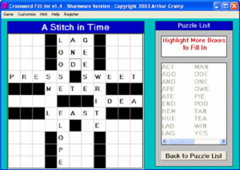 Crossword FillIns screenshot