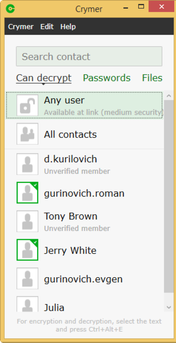 Crymer screenshot
