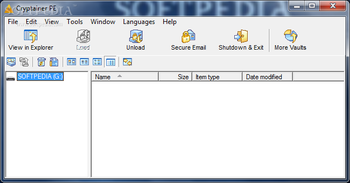 Cryptainer PE screenshot