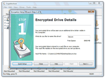 CryptArchiver screenshot