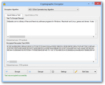 Cryptographic Encryptor Portable screenshot